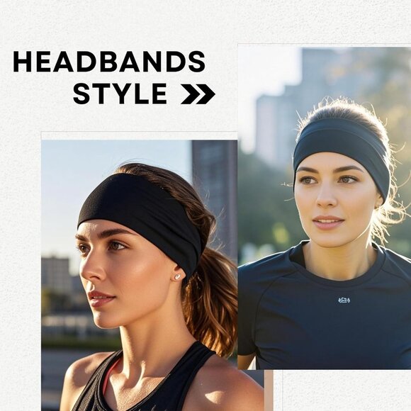 6 Pack Extra Wide Cotton Headbands Women Men Sweat Wicking Sports Hair Accessori - Picture 7 of 7